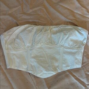 White Strapless Top